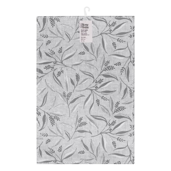 Фото - Салфетка для сервировки ARDESTO Grey leaves 30х45 см 2 шт. (ART15GL)